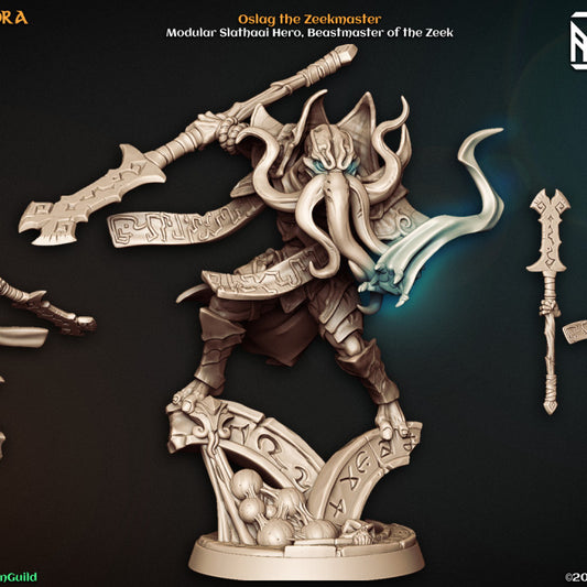 Slathaai Animancer Champion Glaive | Medium | Artisan Guild | D&D DnD Pathfinder Miniature