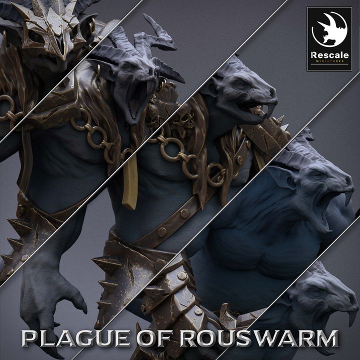 Collection Heavy Rat Beast Monster | Large | Rescale Miniatures | D&D DnD Pathfinder Miniature