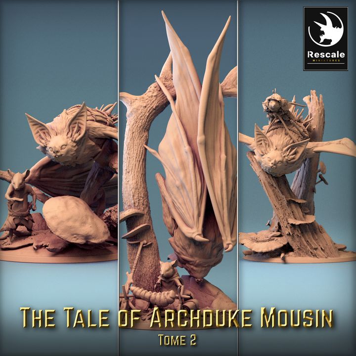 Collection Mousin Bat Beast Monster Figure | Huge | Rescale Miniatures | D&D DnD Pathfinder Miniature