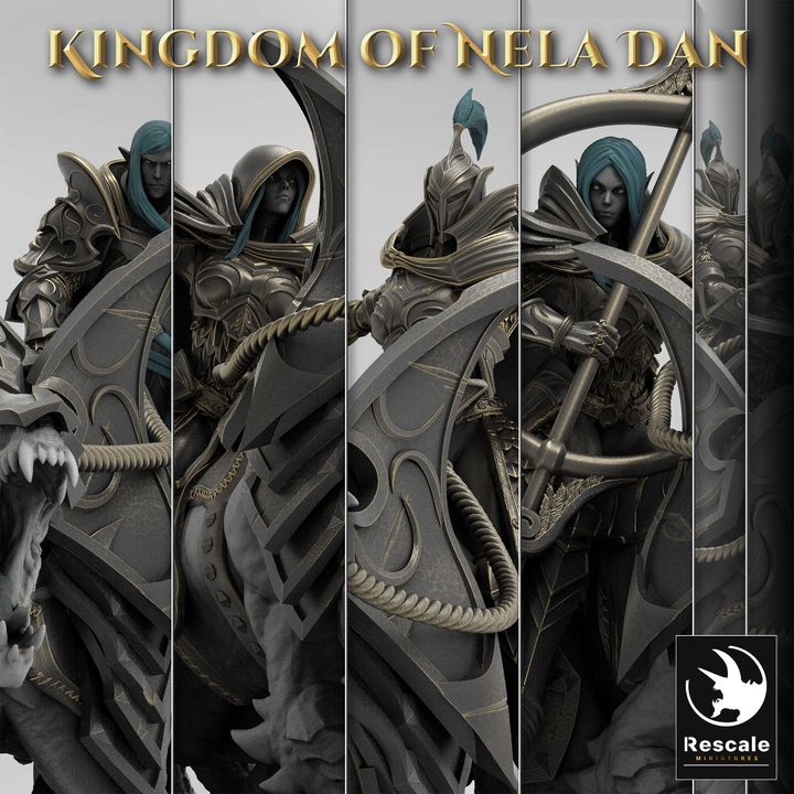 Collection Beast Rider Warrior Warlock | Large | Rescale Miniatures | D&D DnD Pathfinder Miniature