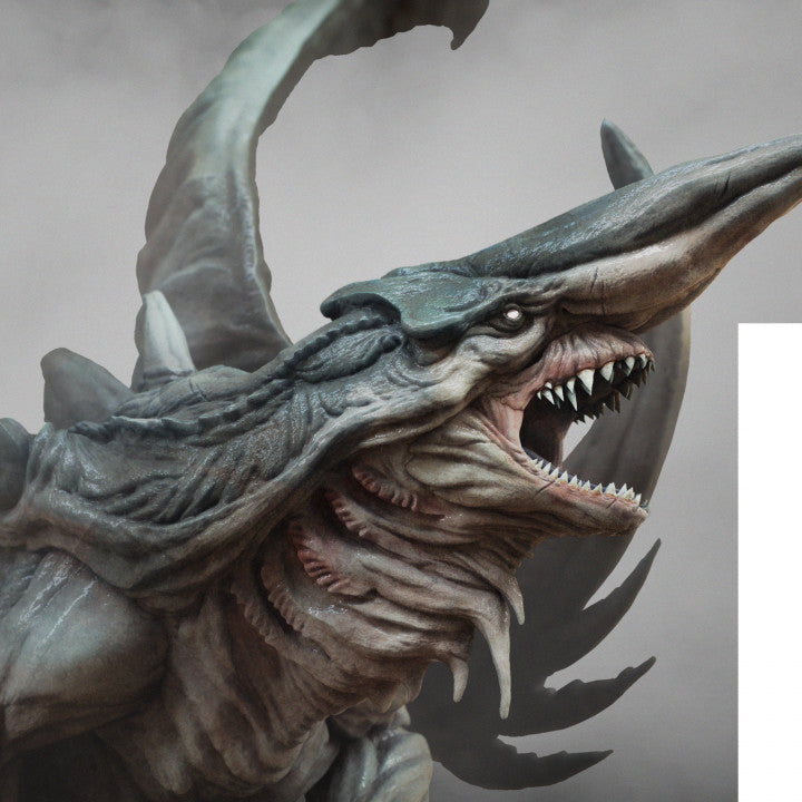 Pale Dragon - Roaring (100mm Base)