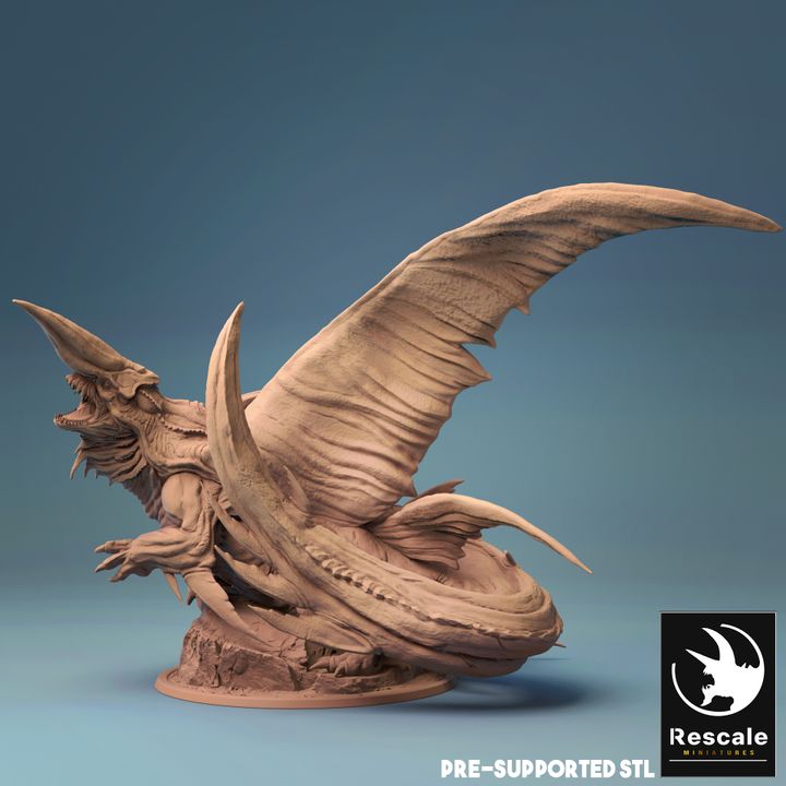 Pale Dragon - Roaring (100mm Base)