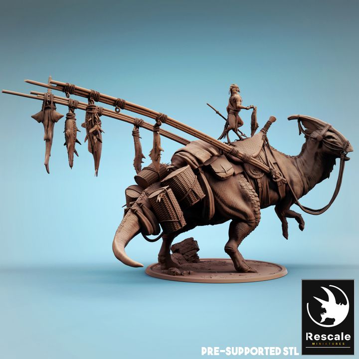 Parasaurolophus Kenku Mount Dinosaur | Gargantuan | Rescale Miniatures | D&D DnD Pathfinder Miniature