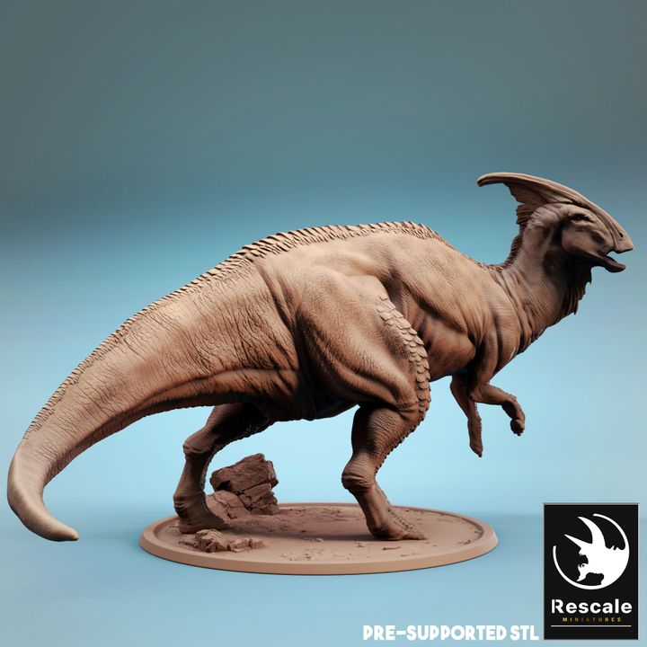 Parasaurolophus Kenku Mount Dinosaur | Gargantuan | Rescale Miniatures | D&D DnD Pathfinder Miniature