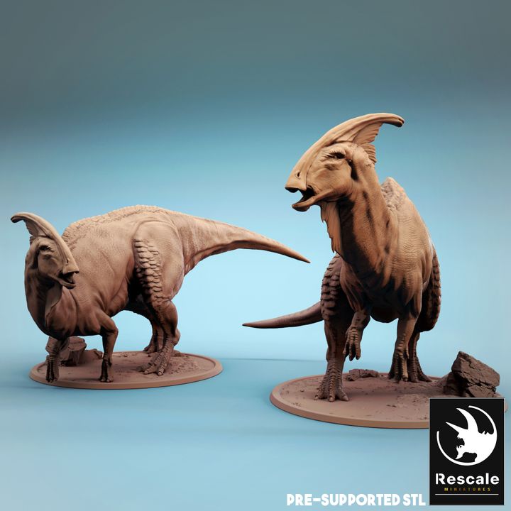 Parasaurolophus Kenku Mount Dinosaur | Gargantuan | Rescale Miniatures | D&D DnD Pathfinder Miniature