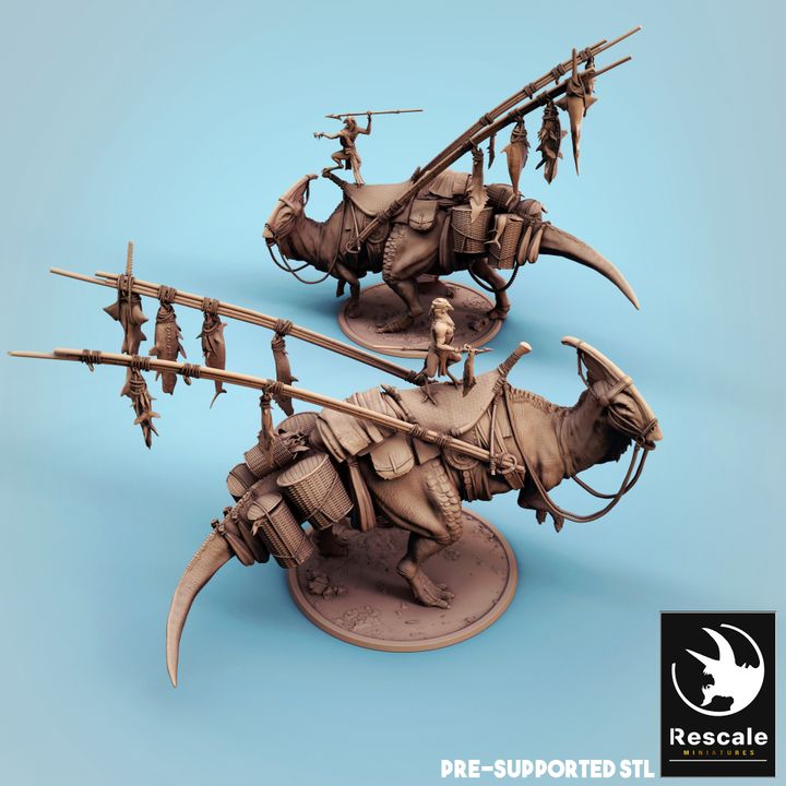 Parasaurolophus Kenku Mount Dinosaur | Gargantuan | Rescale Miniatures | D&D DnD Pathfinder Miniature