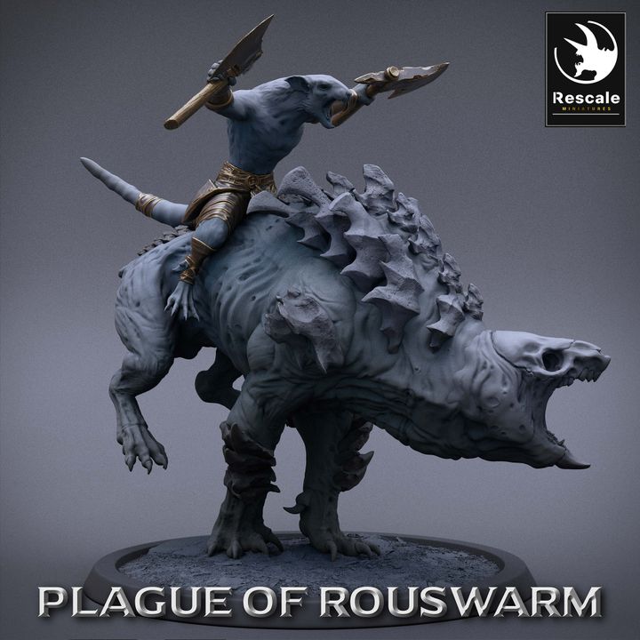 Rat Rider Barbarian - Mounted (50mm Base)