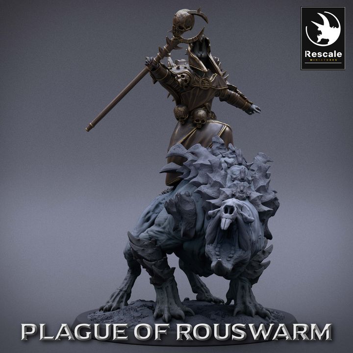 Rat Rider Stare Priest - Casting (50mm Base)