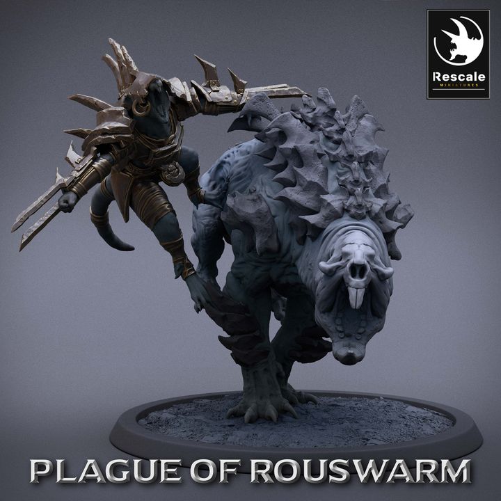 Rat Rider Run Warrior - Mounted (50mm Base)