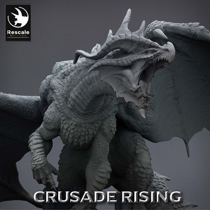 Legendary Chromatic Red Dragon - Roaring (100mm Base)
