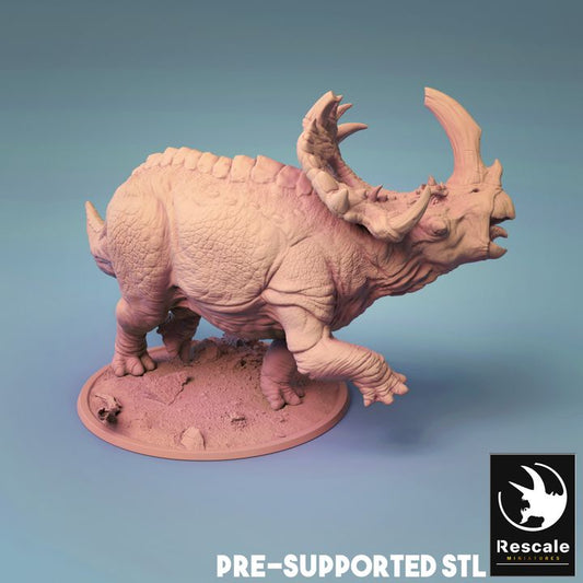 Sinoceratops Dinosaur Roaring Miniature | Large | Rescale Miniatures | D&D DnD Pathfinder Miniature