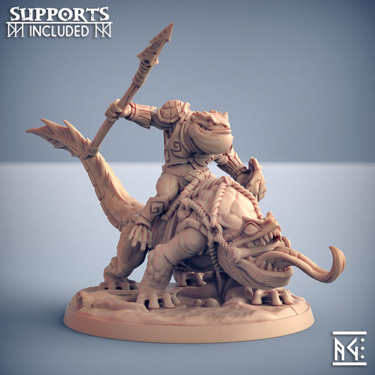 Salamander Rider Swamp Warrior Amphibious | Large | Artisan Guild | D&D DnD Pathfinder Miniature