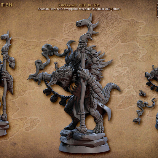 Lizardfolk Shaman Primal Magic | Medium | Artisan Guild | D&D DnD Pathfinder Miniature