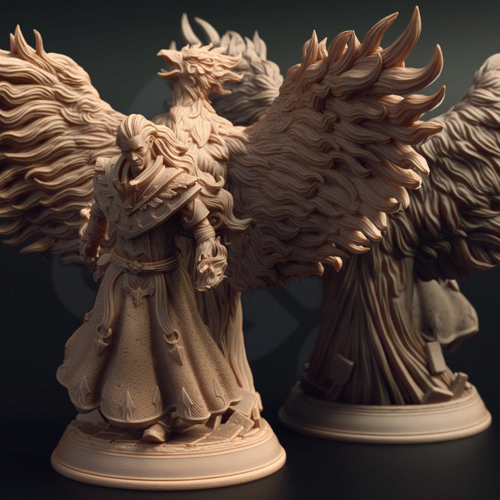 Fire Genasi Pyromancer - Casting (25mm Base)