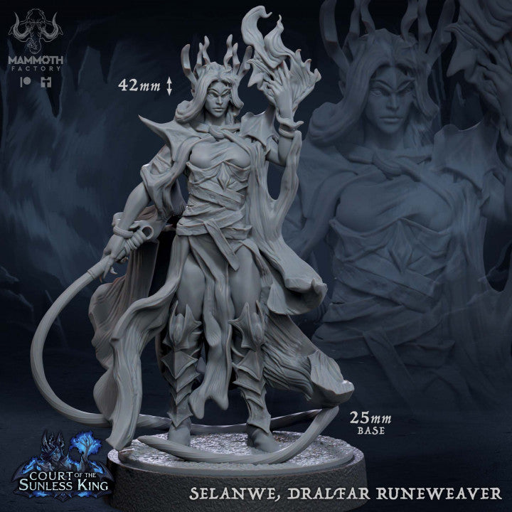 Selanwe, Dralfar Runeweaver - Casting (25mm Base)