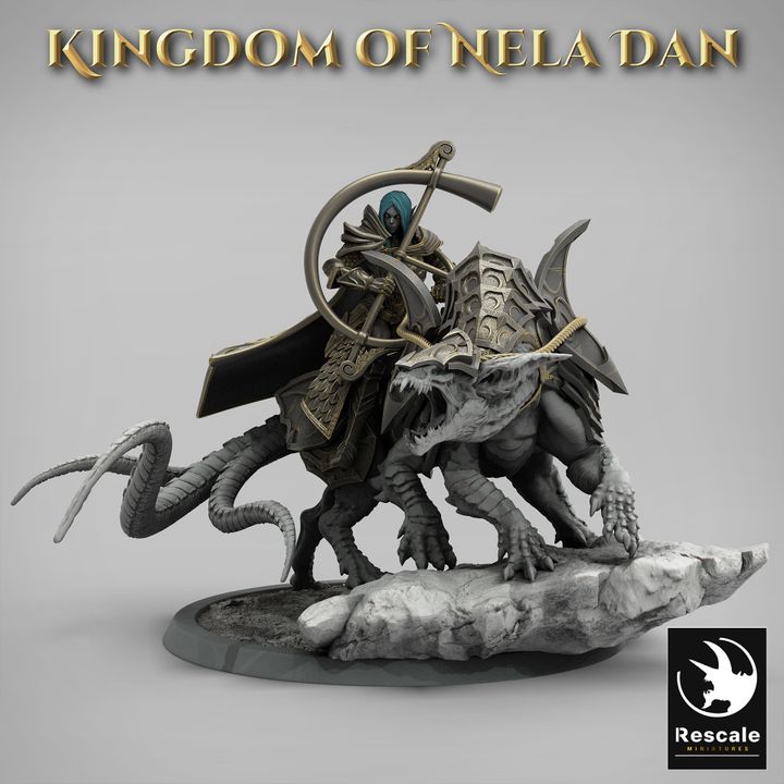 Collection Beast Rider Warrior Warlock | Large | Rescale Miniatures | D&D DnD Pathfinder Miniature