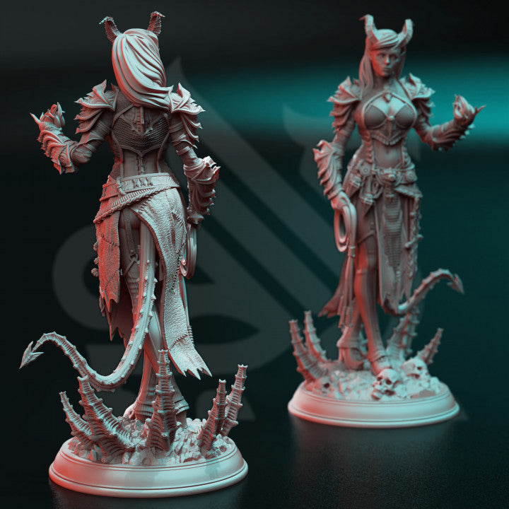 Tiefling Warlock - Haughty (25mm Base)