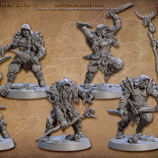 Berserker del Norte - Postura de Batalla (Peana de 25 mm)