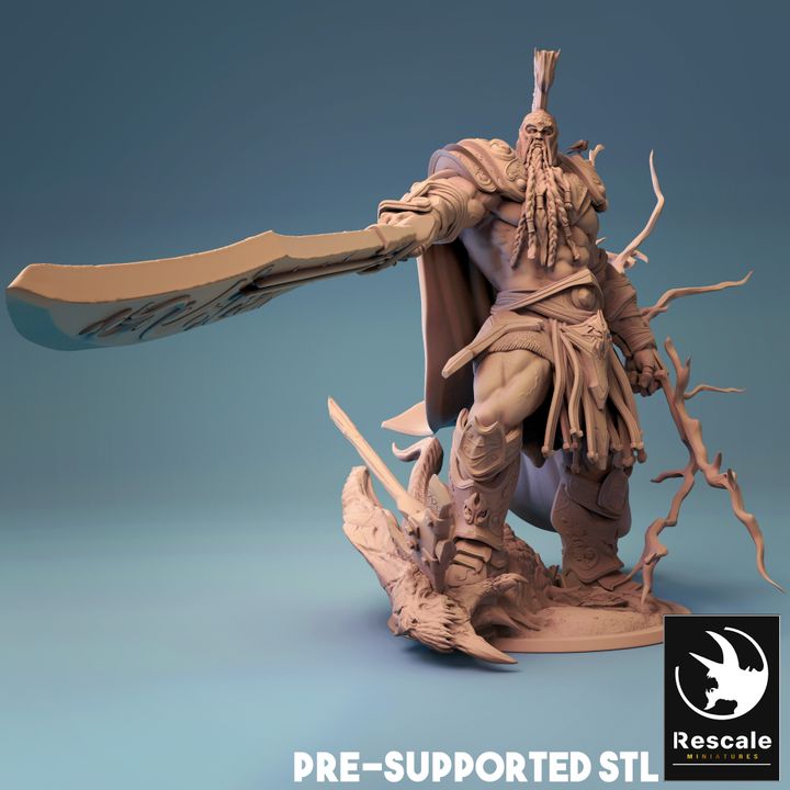 Storm Giant Guard Lightning Sword | Gargantuan | Rescale Miniatures | D&D DnD Pathfinder Miniature