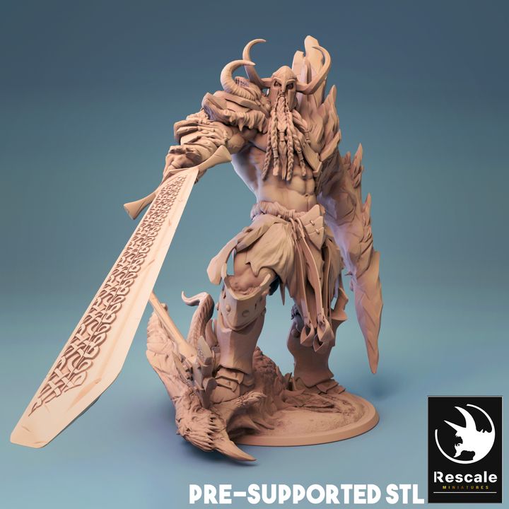 Storm Giant Guard Lightning Sword | Gargantuan | Rescale Miniatures | D&D DnD Pathfinder Miniature