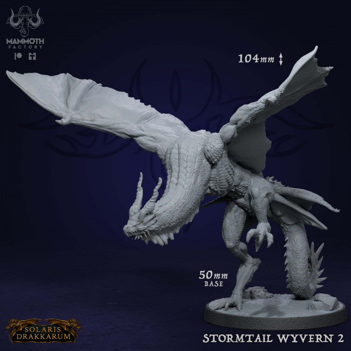 Stormtail Wyvern Dragonlike Monsters | Large | Mammoth Factory | D&D DnD Pathfinder Miniature