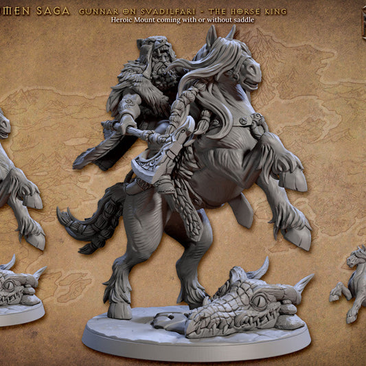 Viking Hero Horse Rider Miniature | Large | Artisan Guild | D&D DnD Pathfinder Miniature