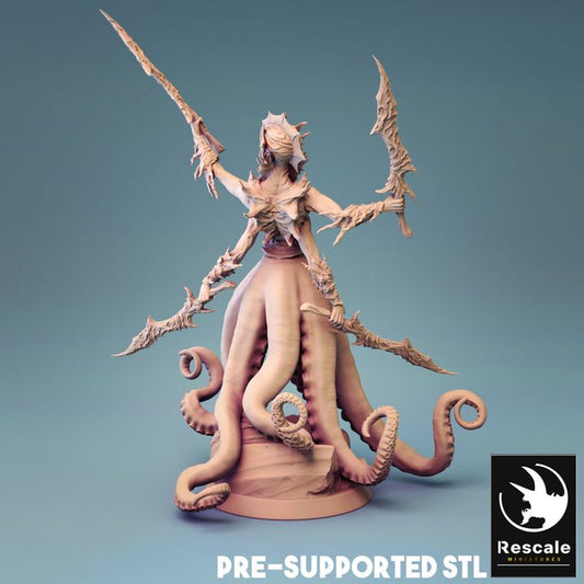 Sea Guardian Aquatic Fighter Monstrosity | Medium | Rescale Miniatures | D&D DnD Pathfinder Miniature