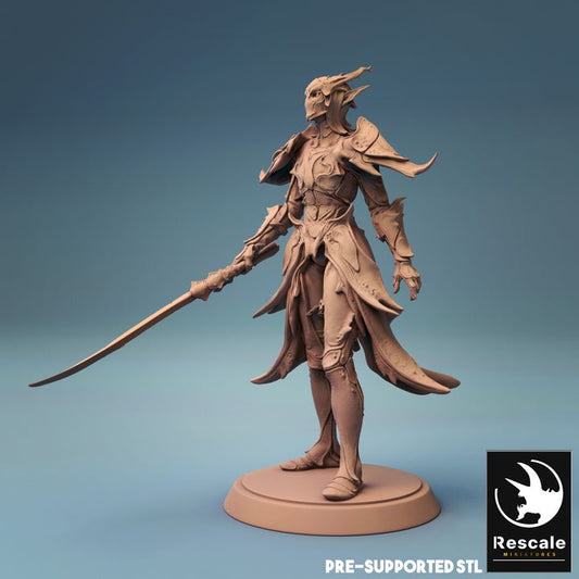 Elf Fighter Warrior Miniature | Medium | Rescale Miniatures | D&D DnD Pathfinder Miniature