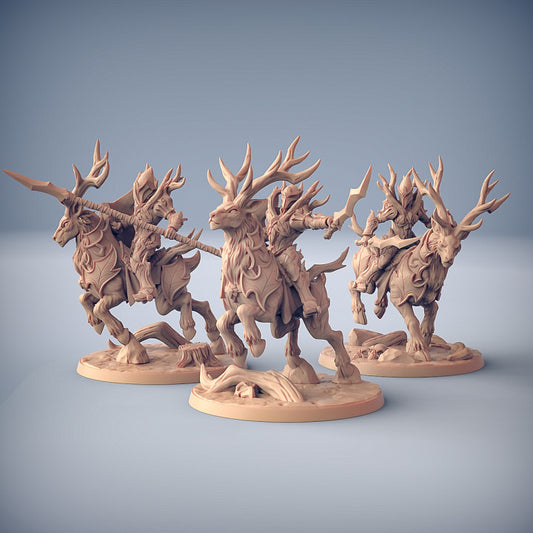 Sylvan Elf Ranger Stag Rider Guard | Large | Artisan Guild | D&D DnD Pathfinder Miniature