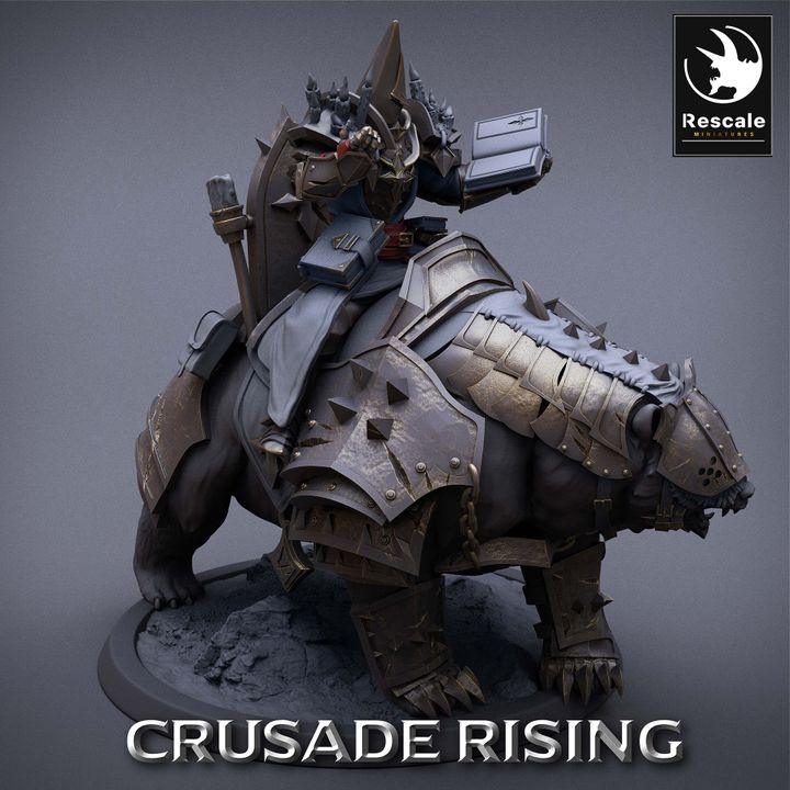 Templar Priest Bear - Mounted (50mm Base)