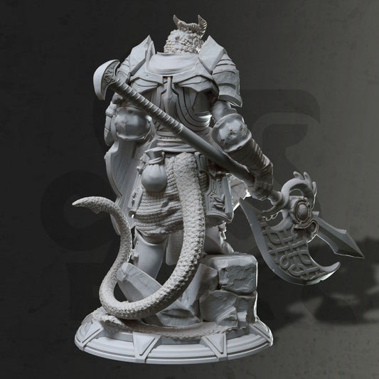 Dragonborn Dragon Knight Fighter Miniature | Large | DM Stash | D&D DnD Pathfinder Miniature