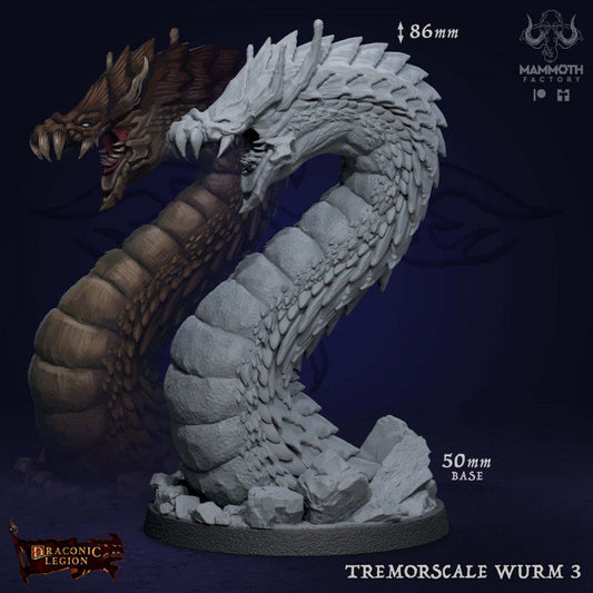 Tremorscale Wurm Dragon Serpent | Large | Mammoth Factory | D&D DnD Pathfinder Miniature