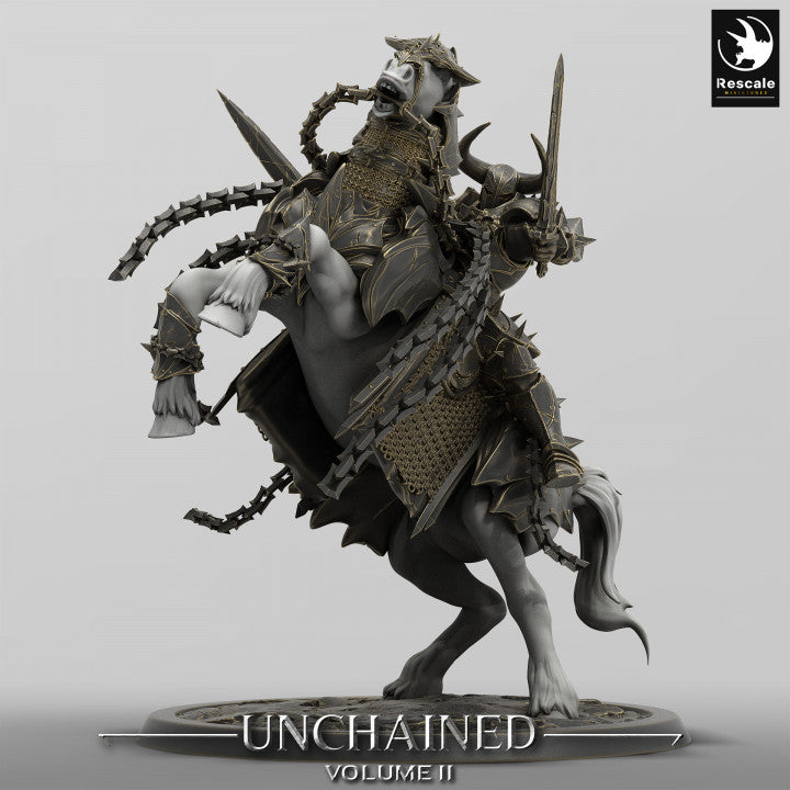 Armored Noble Steed Horse Miniature | Large | Rescale Miniatures | D&D DnD Pathfinder Miniature
