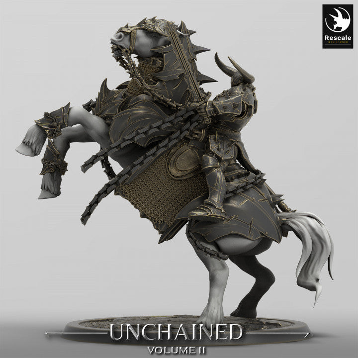 Armored Noble Steed Horse Miniature | Large | Rescale Miniatures | D&D DnD Pathfinder Miniature