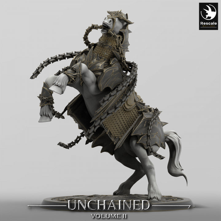 Armored Noble Steed Horse Miniature | Large | Rescale Miniatures | D&D DnD Pathfinder Miniature