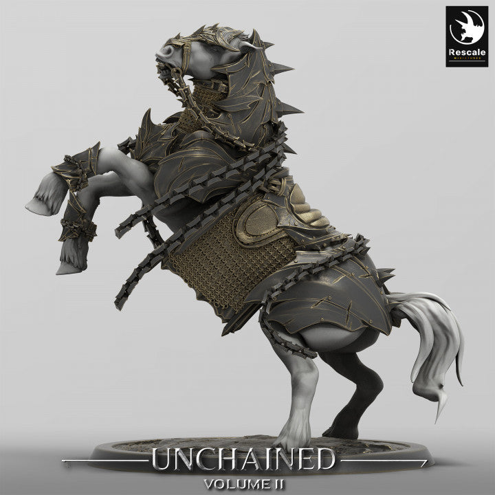 Armored Noble Steed Horse Miniature | Large | Rescale Miniatures | D&D DnD Pathfinder Miniature