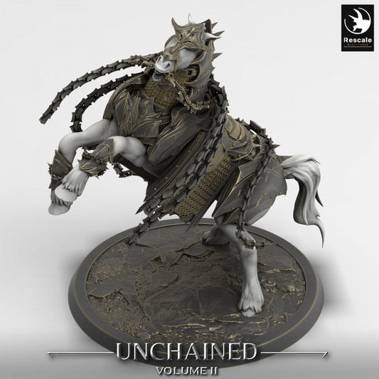 Armored Noble Steed Horse Miniature | Large | Rescale Miniatures | D&D DnD Pathfinder Miniature