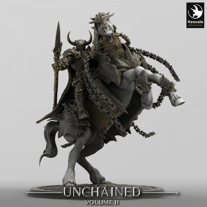 Rearing Armored War Horse Model | Large | Rescale Miniatures | D&D DnD Pathfinder Miniature