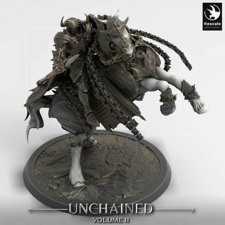 Rearing Armored War Horse Model | Large | Rescale Miniatures | D&D DnD Pathfinder Miniature