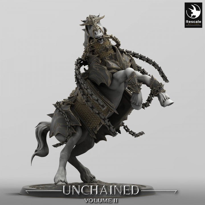 Rearing Armored War Horse Model | Large | Rescale Miniatures | D&D DnD Pathfinder Miniature