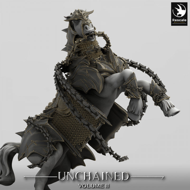 Rearing Armored War Horse Model | Large | Rescale Miniatures | D&D DnD Pathfinder Miniature