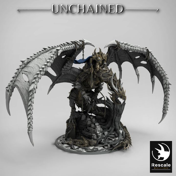 Unchained Dragon - Mounted (100mm Base)