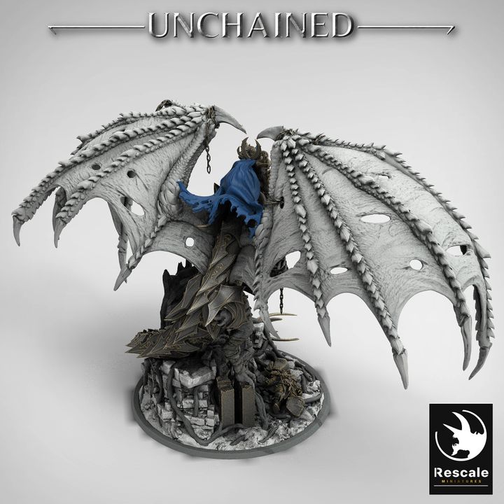 Unchained Dragon - Mounted (100mm Base)