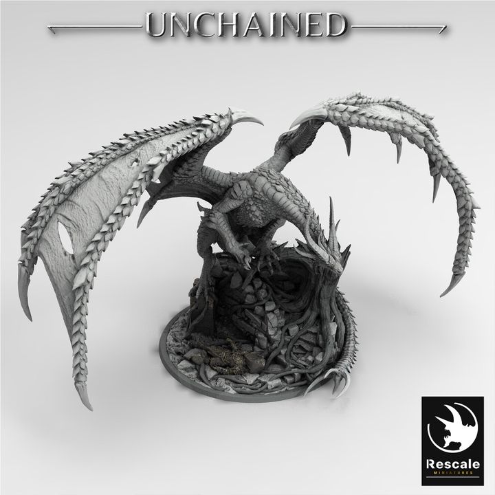 Unchained Dragon - Mounted (100mm Base)