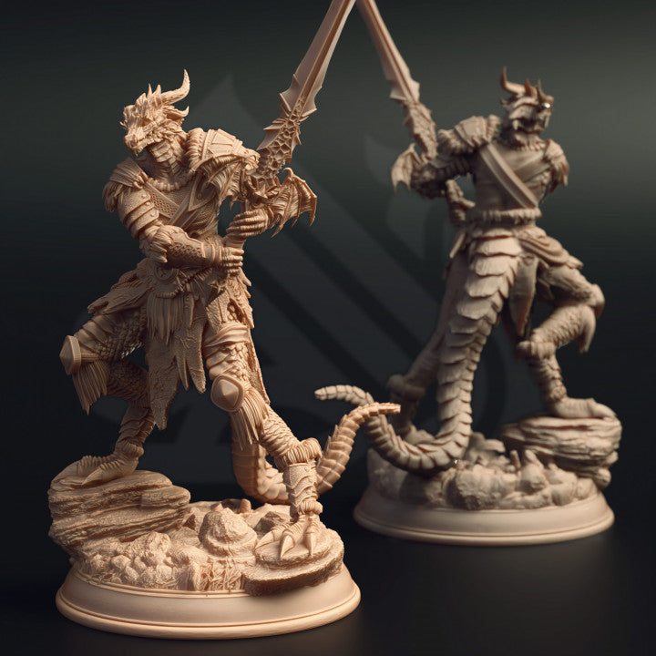 Female Dragonborn Barbarian - Warrior (25mm Base)