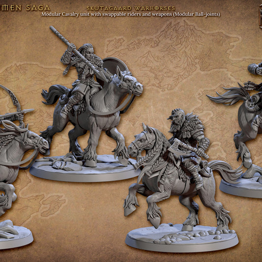 Mounted Barbarian Cavalry Fighter | Large | Artisan Guild | D&D DnD Pathfinder Miniature