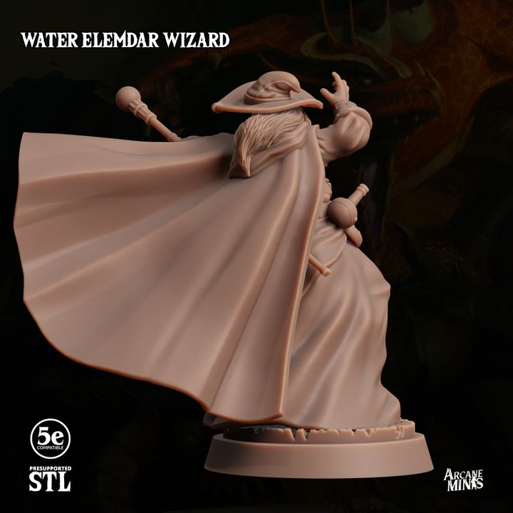 Water Elemdar Wizard - Casting (25mm Base)