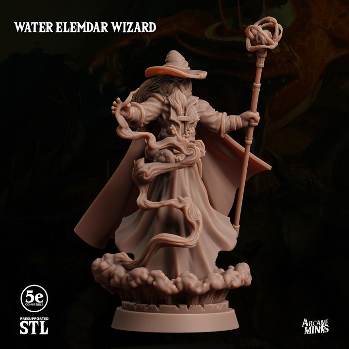 Water Elemdar Wizard - Casting (25mm Base)