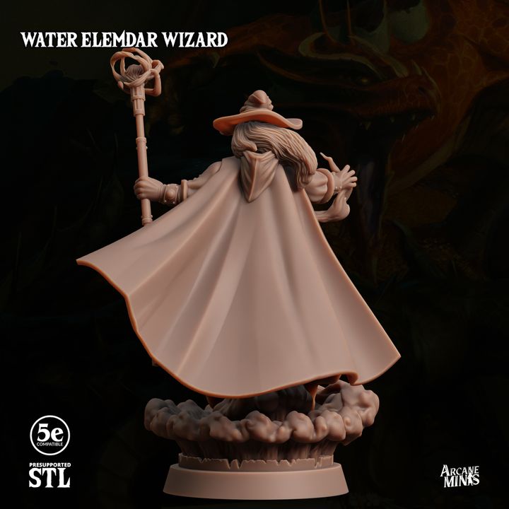 Water Elemdar Wizard - Casting (25mm Base)