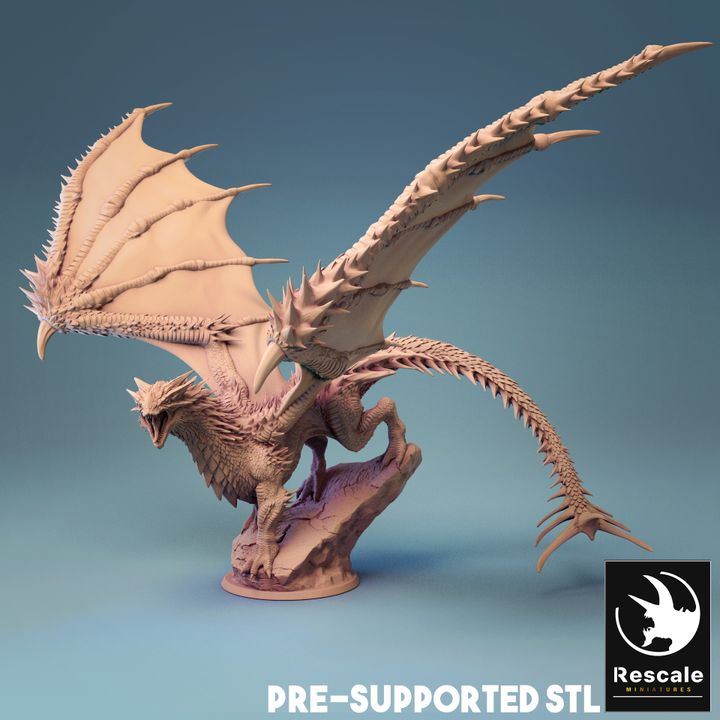 Young Red Dragon - Roaring (50mm Base)